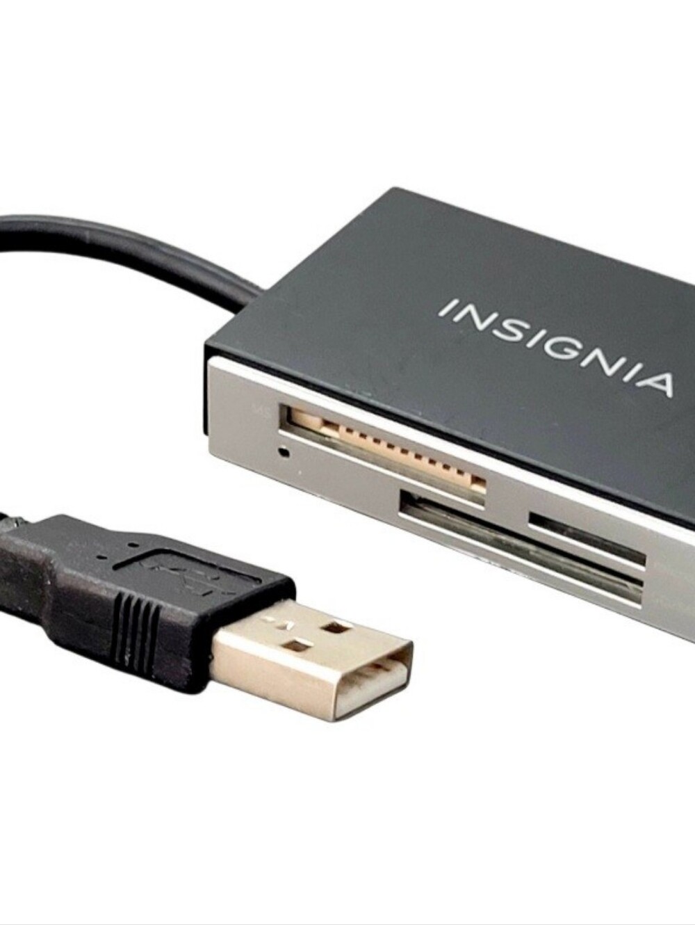 Insignia USB 2.0 Memory Card Reader With Attached USB Type-A cable Included. Th - Picture 3 of 7